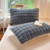 Quilted Grid Milk Velvet Pillowcase Warm Pillow Cover Modern Plaid Pillowcase  Winter