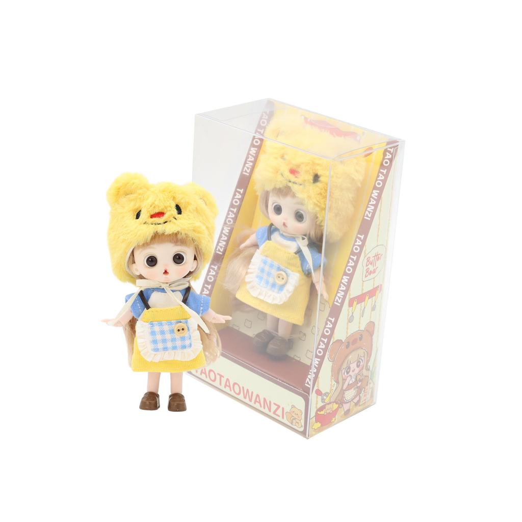 Trendy OB11 Sweetheart Bear Doll: Multi-Jointed, Poseable, and Dressable Figure