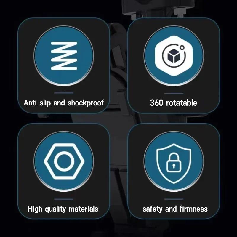 Adjustable Mobile Phone Holder for Motorcycle Scooter ATV - Shock Absorber Module Bike Cell Phone Bracket at Any Angle