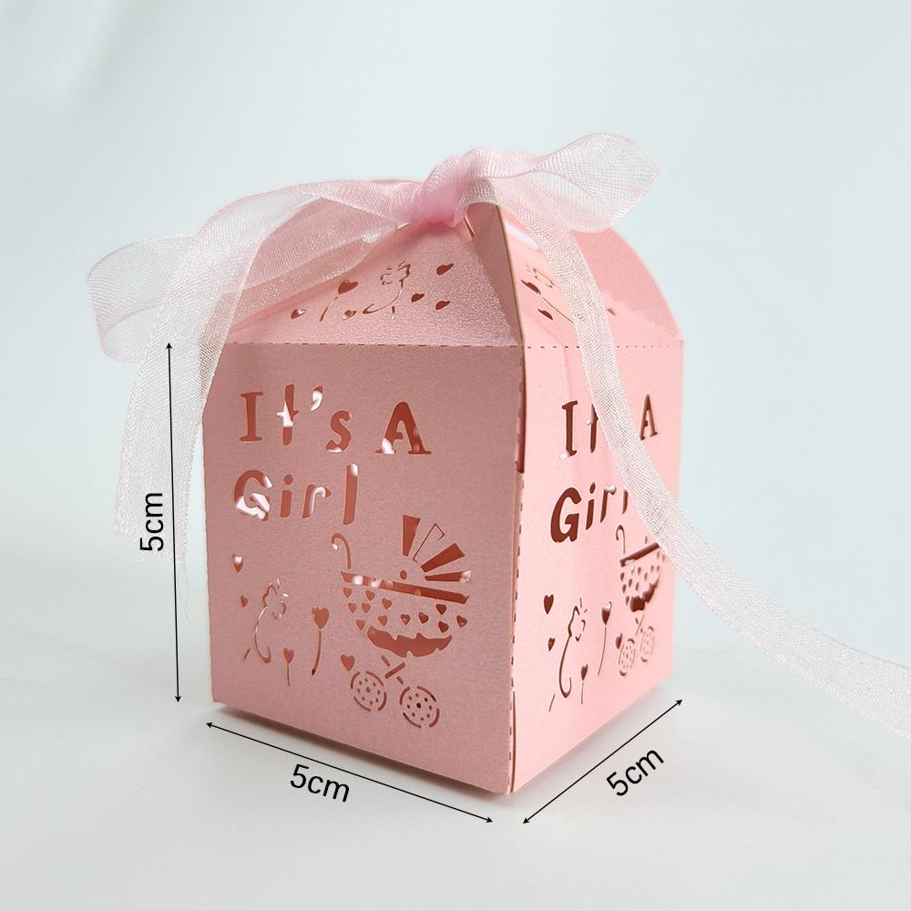 10 Stück Babyparty-Süßigkeitenboxen mit rosa und blauen Elefanten, süße Geschenkboxen, Babyparty, Junge oder Mädchen, Süßigkeitenbehälter, Geburtstagsdekoration