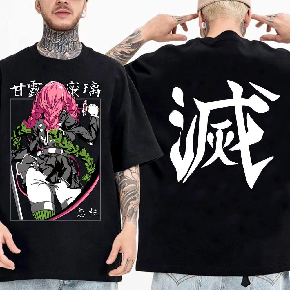 Cotton Demon Slayer Character Tshirt New Summer Anime Print Loose and Casual ParentChild Style ShortSleeve Top