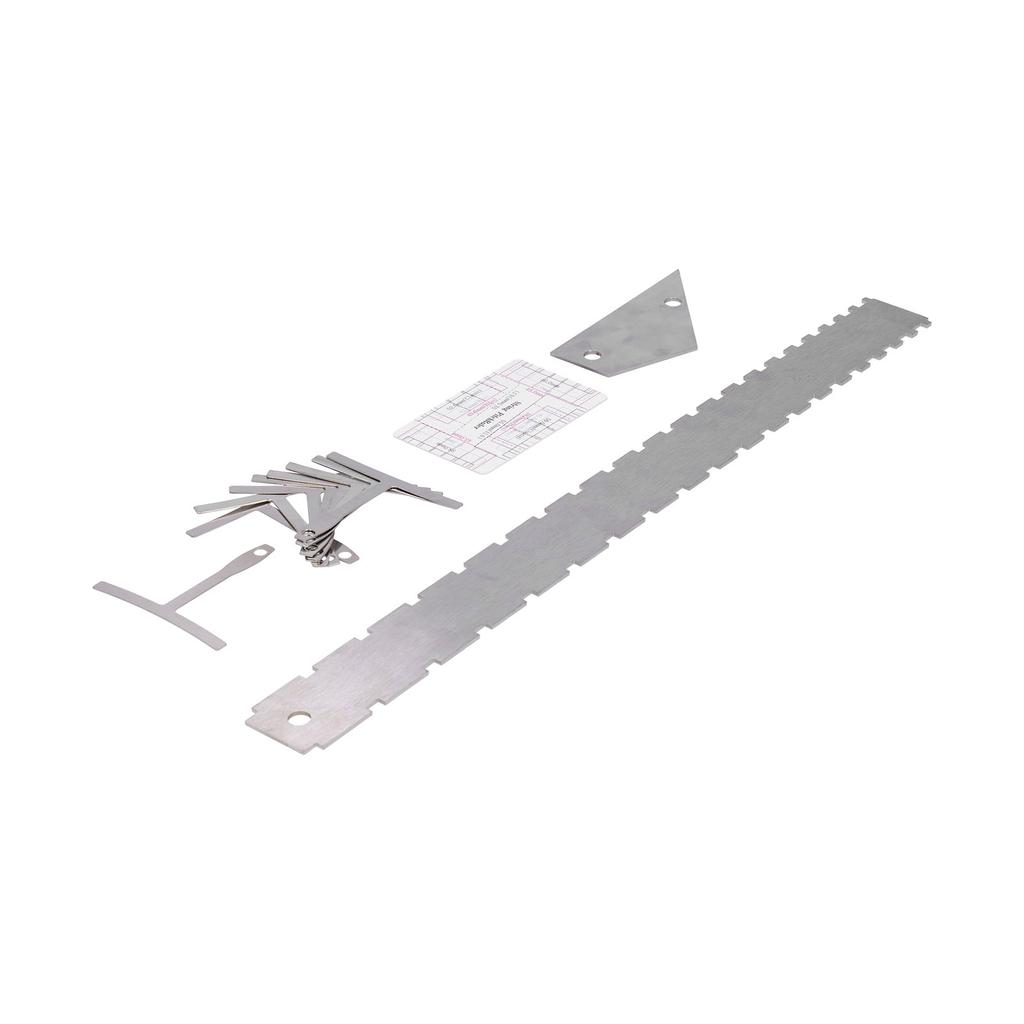 Set de instrumente de măsurare pentru chitară, riglă de nivelare a acordurilor cu arc de gât argintiu, kit de ecartament pentru luthier, argintiu