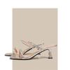 Sandals Women's Summer High Heels 2025 New Models Less Foreign Style High Value Open-toed Temperament Rhinestone Thin Heel with Sandals