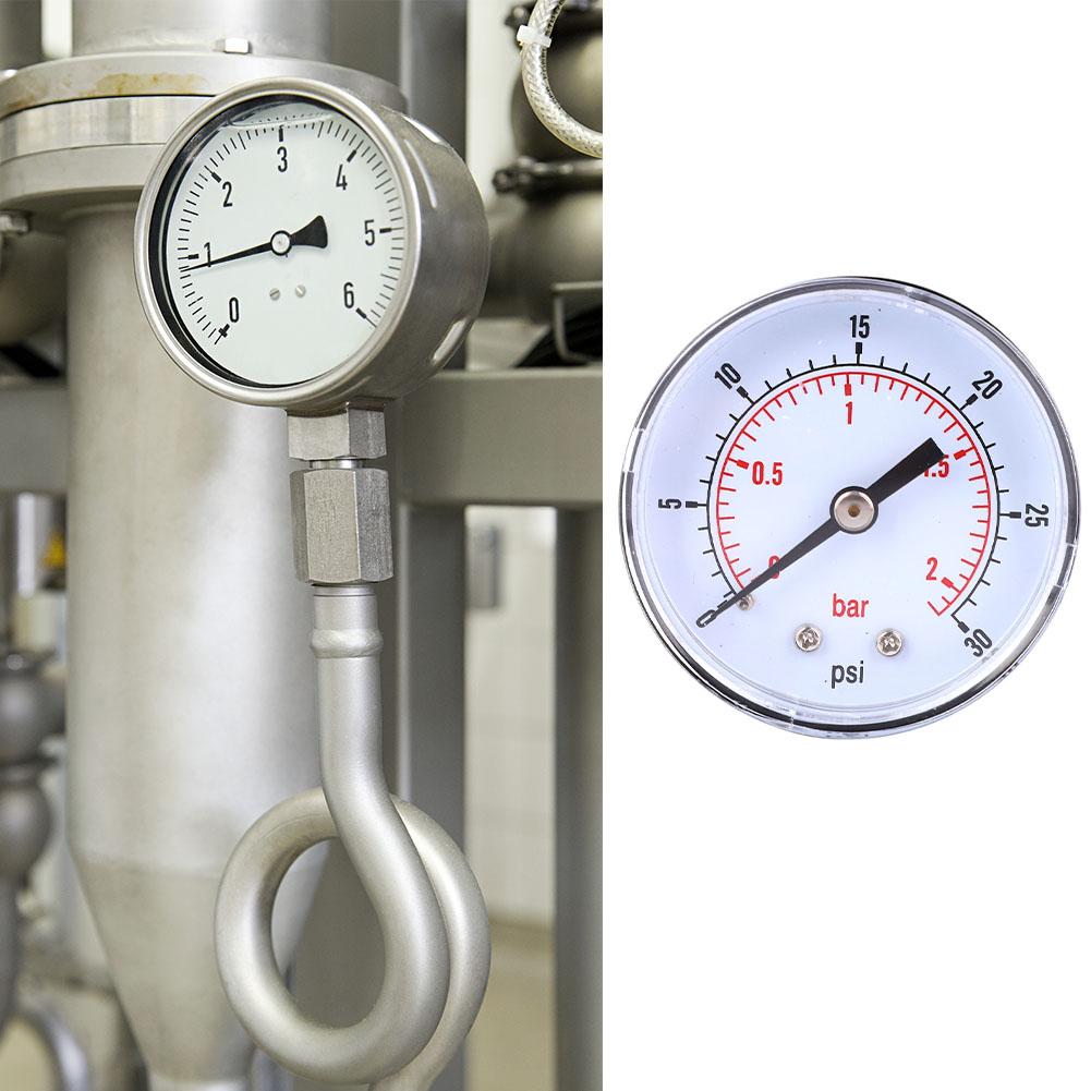 Pressure Gauge 50mm 1Celsius8 BSPT Back Connection for Water Oil Gas (0-15PSI 0-1Bar)