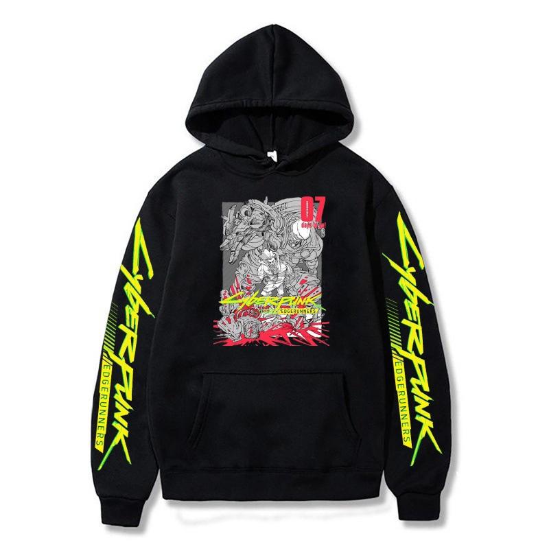 Grenzüberschreitende Cyberpunk Cyberpunk Print Serie Herbst und Winter Herren Hoodies Erwachsene Lässiger Komfort Langarm Sweatshirts