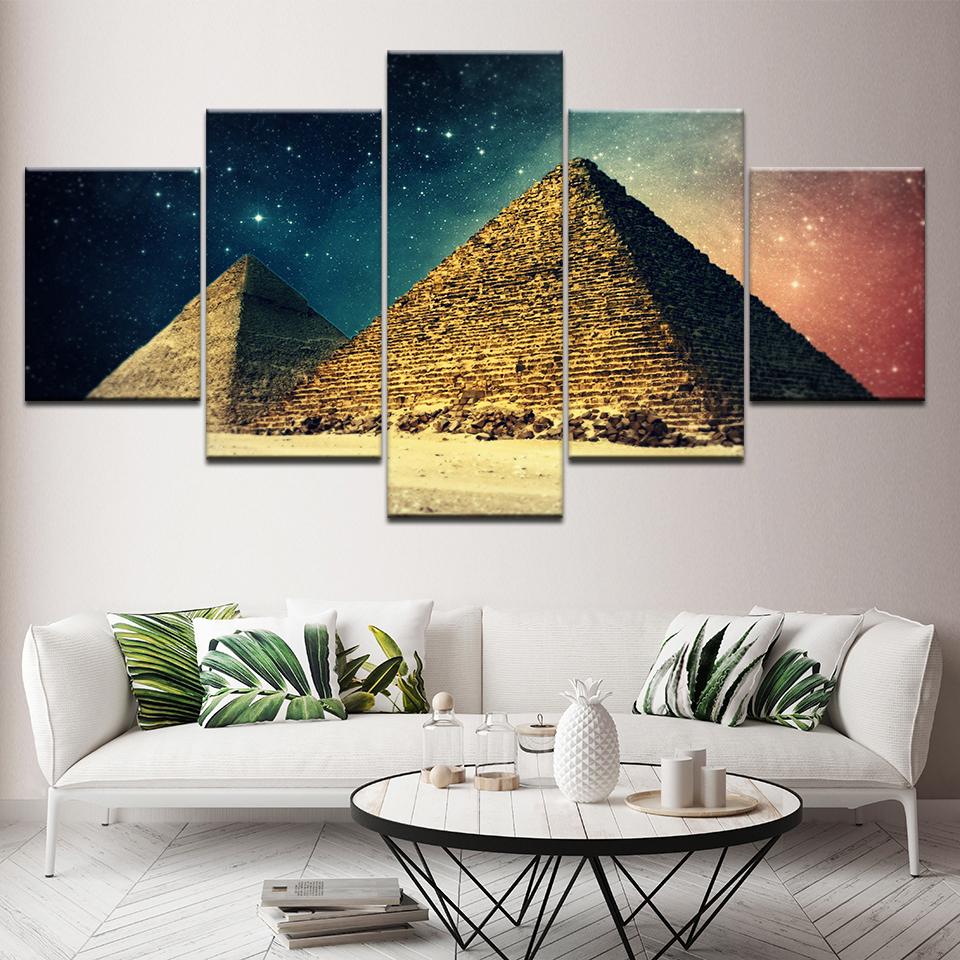 Canvas Painting Sunset - Egypt pyramids 5 Pieces Wall Art Painting Modular Wallpapers Poster Print for living room Home Decor