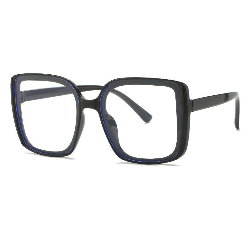 Oversized Frame Black Thick Frame Black Frame Glasses Men'S And Women'S Versatile Plain Artifact Anti-Blue Flat Mirror Fashion Trend