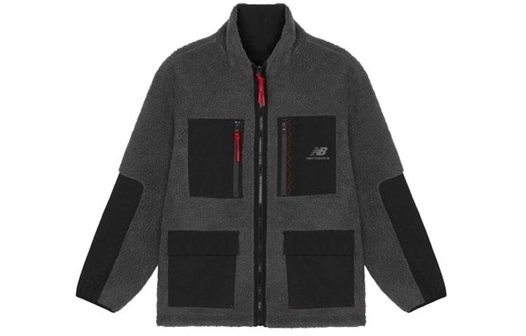 New Balance Velvet Jackets Men s Black Stand Collar Thickened And Fleece Lined AMJ21349-BK L