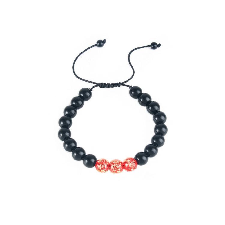 

Stretch Adjustable Obsidian Bead Bangle Jewelry for Women Men Beaded Wrist Chain 1