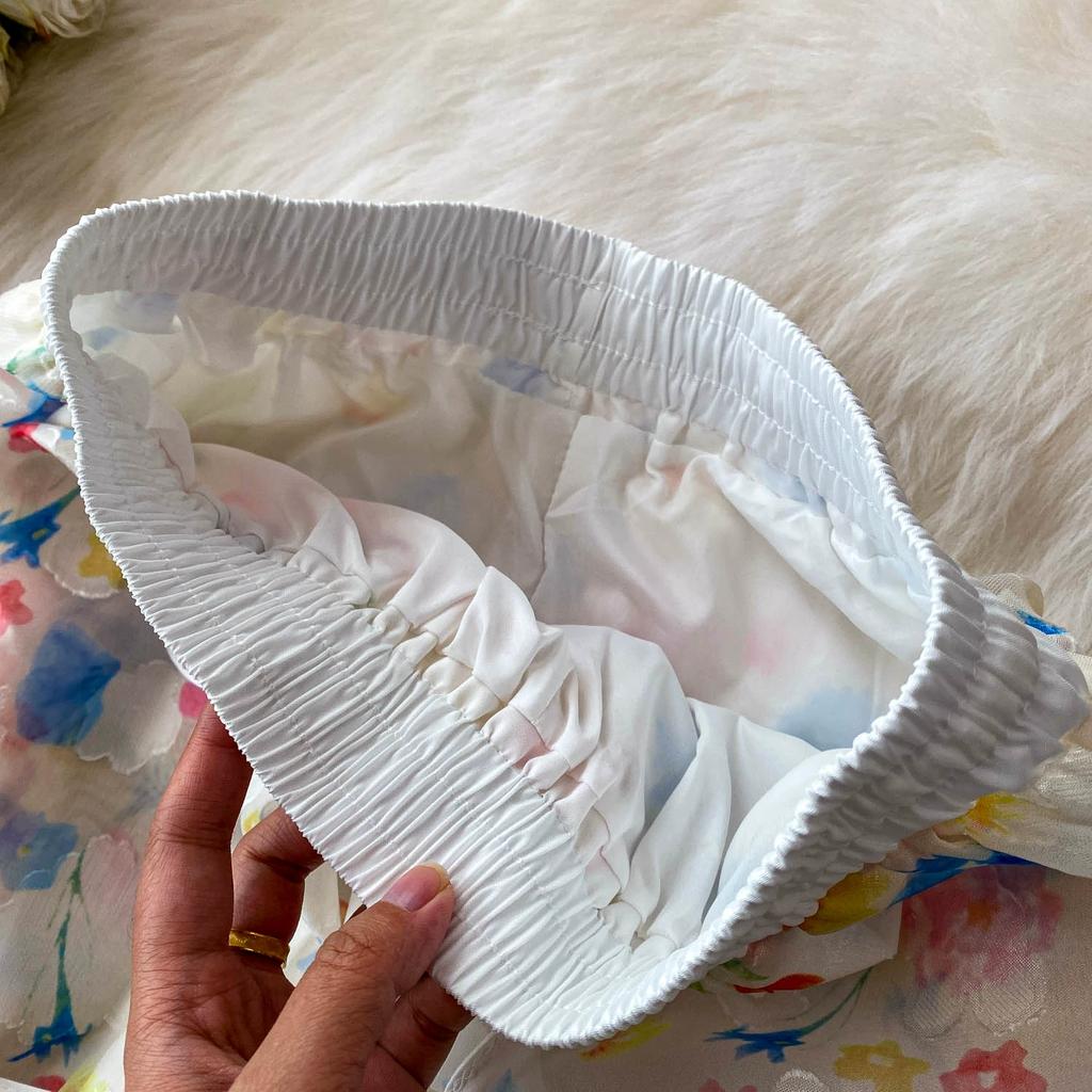 Summer Women Print Lace-up Ankle Length Bud Pants with Pocket