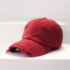 Vintage-Style Casual Baseball Cap with Distressed Details, Soft Top, Curved Brim, and Face-Revealing Duckbill Design