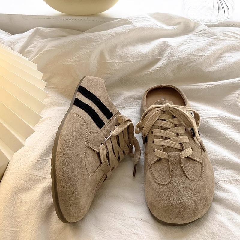 New Summer Retro Comfortable Bag Head Half Slippers Thin Thick-soled Non-slip Heel Lazy Shoes