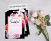 Inkdotpot 30A  FloralA  Fill-In Style Bridal Shower Invitations Wedding Blank