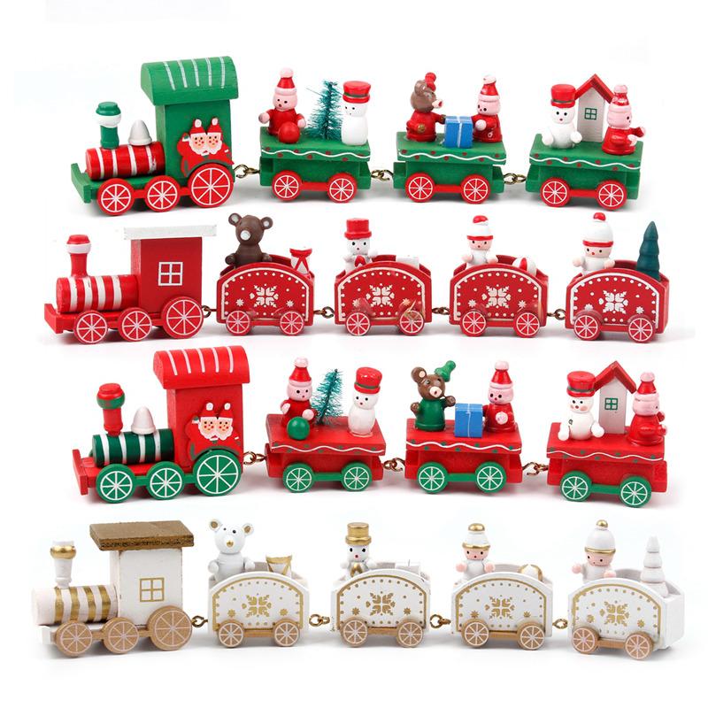 Christmas Plastic/Wooden Train Merry Cristmas Ornaments Christmas Decor For Home 2025 Xmas Tree Decor Noel Navidad NewYear Gifts