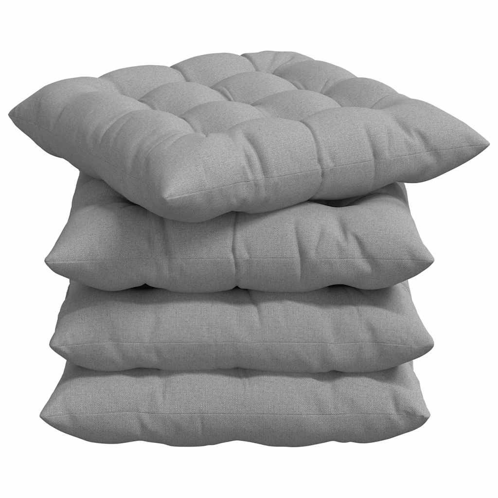 Seat Cushions 4 Pcs Cloud Grey 40 X 40 X 6 Cm Fabric