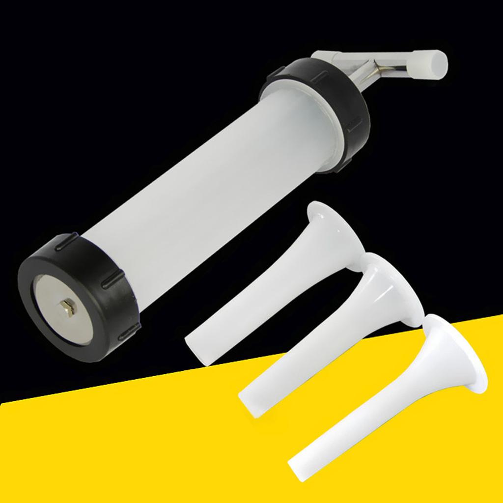 Home Kitchen Sausage Stuffer with 3 Filling Tubes Manual Hand Push Type Plastic Sausage Maker
