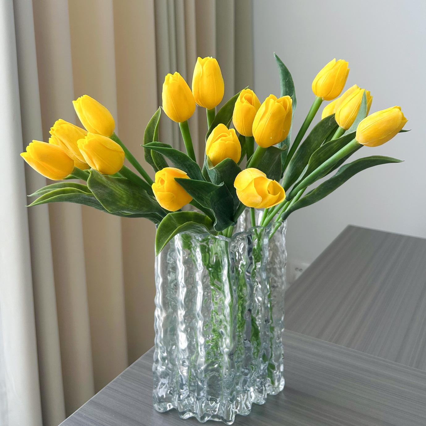 

Искусственный пластиковый тюльпан, букет имитации зеленого растения, домашнее цветочное оформление, декоративное украшение