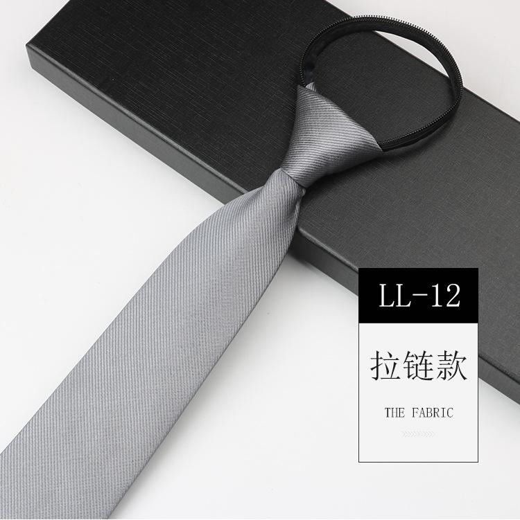 Tie Men'S, Business Zipper Work Security Shirt Striped Red Blue 8Cm Knot Free Easy To Pull