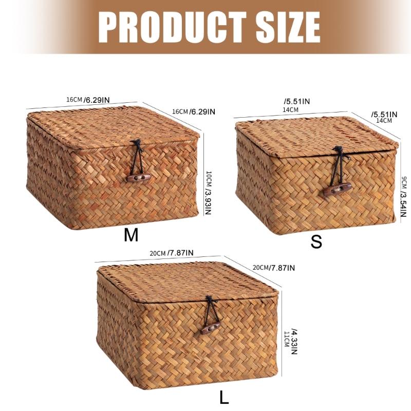 Panier en osier fonctionnel avec couvercle pour organiser les jouets, les vêtements et les articles ménagers Fabriqué à partir de matériaux durables et respirants