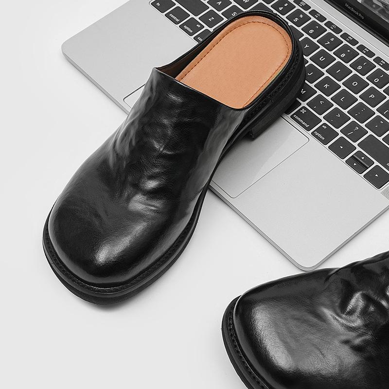 2025 verano nuevo perezoso de un pedal cabeza cuadrada medias zapatillas casual suela gruesa para exterior zapatos de hombre 91516-W