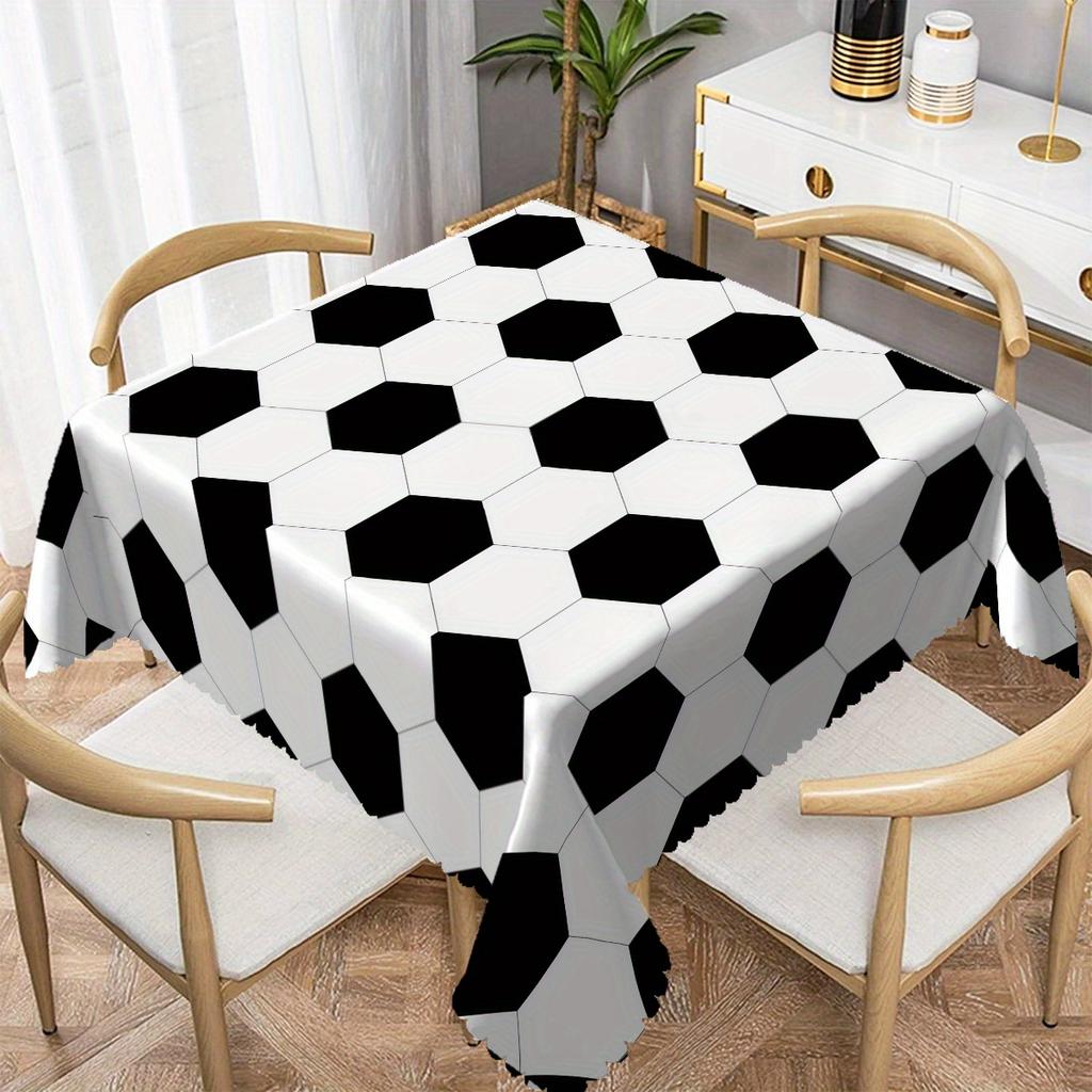 Soccer Party Tablecloth Reusable Farmhouse Kitchen Dining Rectangle Tablecloth for Sport Football Soccer Party Supplies Decor