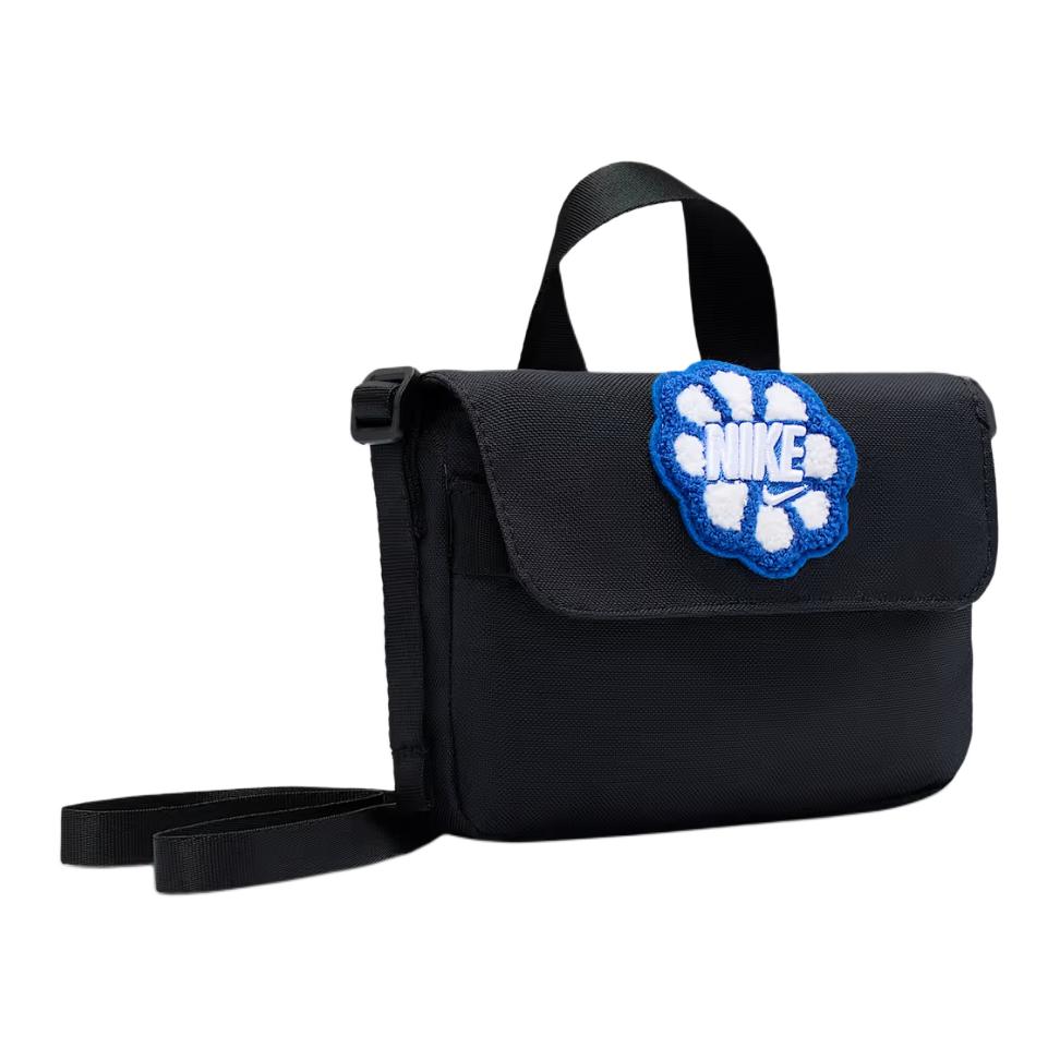 Nike Solid Color Minimalist Logo Patch Versatile Fabric Shoulder Crossbody Bag Women Bags Black HQ2109-010
