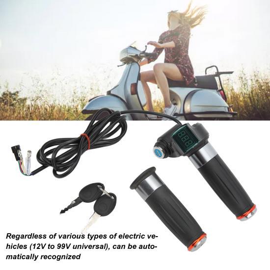 Ghidon pentru biciclete electrice Mâner de accelerație prin răsucire Mâner de accelerație din plastic cu afișare digitală a tensiunii