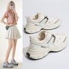 High-value Silver Dad Shoes for Women's 2025 New Spring Thick-soled Height-increasing Versatile Ins Trendy and Lightweight Casual Sports Shoes