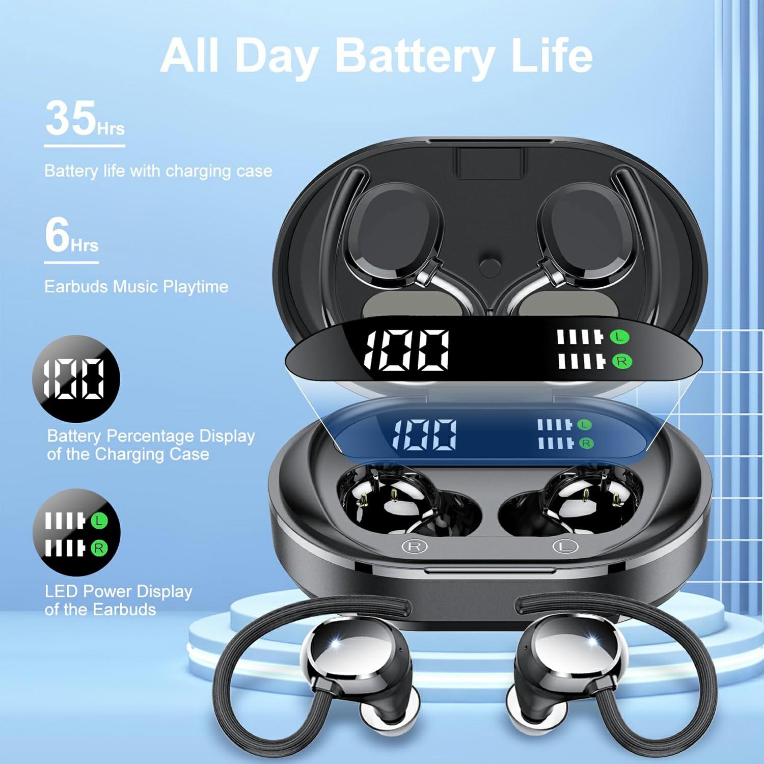 

Q35 1 Pair Ear-Hook Headphones Wireless Earbuds Sport Business Headset High Definition Sound Comfortable Wear A