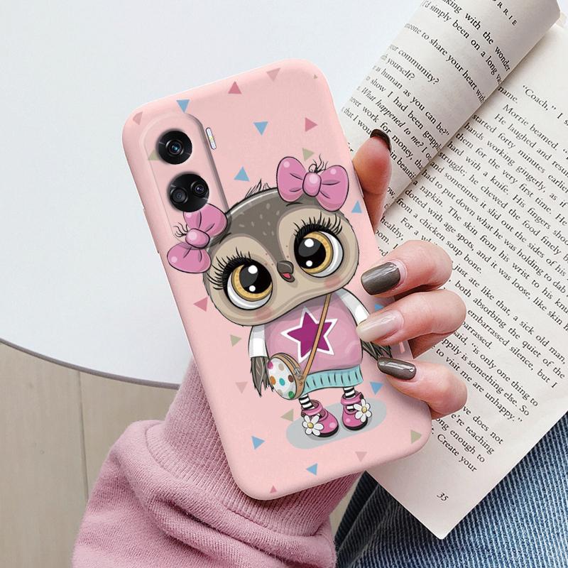 Case Funda For Honor 90 Lite Cover Colorful Flowers Heart Cartoon Shell Soft Silicone Couqe For Honor 90 70 X7 Leopard Bumper