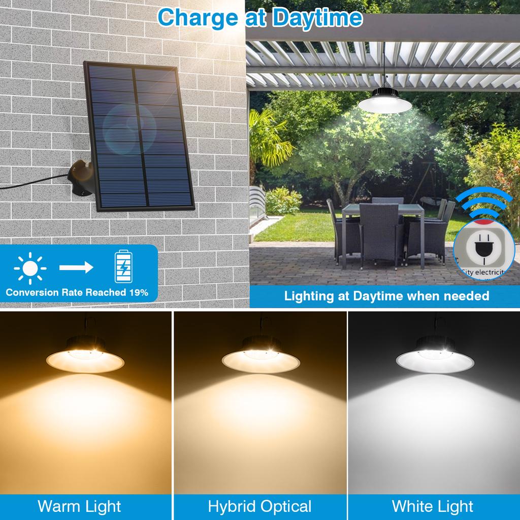 PCS 12 Solar Pendant Light Outdoor Solar Shed Light Motion Sensor Solar Lamp For Shed Garage Yard 3 Color Mode IP65 Waterproof