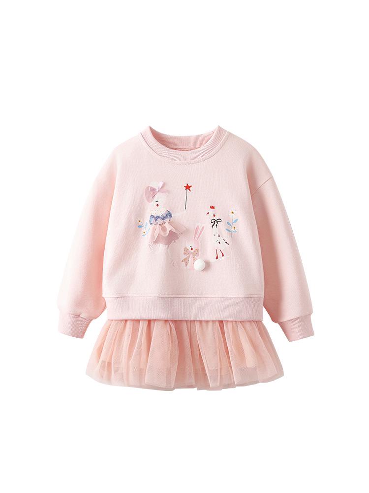 Malwee Mädchen Kapuzen-Gaze-Rock: Herbst/Winter Prinzessinnenkleid mit langen Ärmeln und Rundhalsausschnitt.
