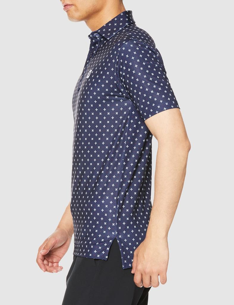FootJoy Modern Classic Engineered Print Short Sleeve Shirt, Navy, Men's XL (80438-XL)