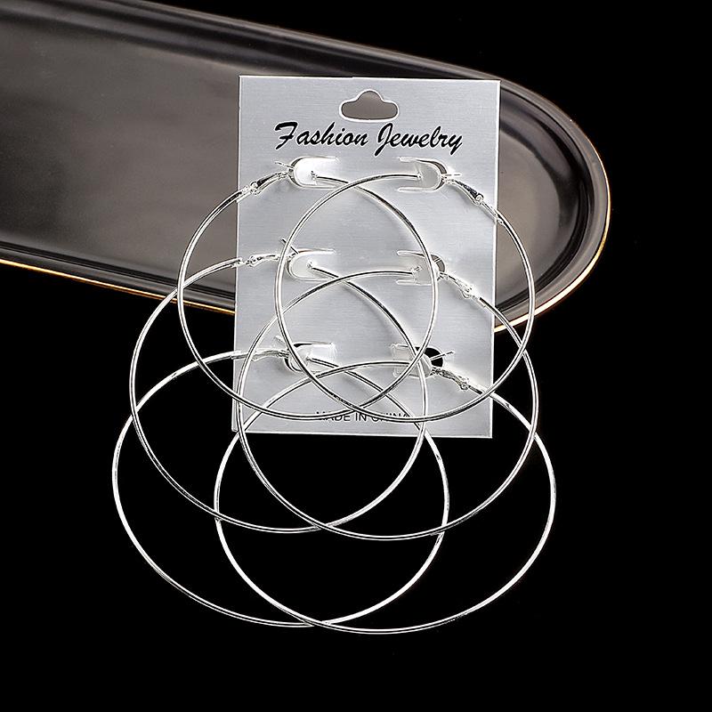 Przesadzone Punkowe Retro Metalowe Kolczyki Kółka dla Kobiet