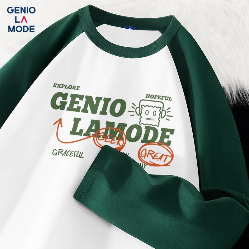

Мужская хлопковая футболка с длинным рукавом и принтом GENIOLAMODE, плотная M