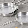 Stainless Steel Nonstick Frying Pan With Glass Lid For Even Heating And Ergonomic Grip Kitchen Cookware