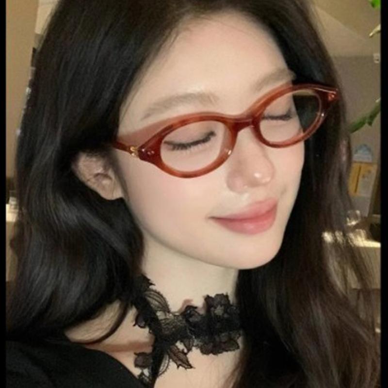 Retro Oval Bookworm Reading Glasses High-End And Fashionable Single Light Reading Glasses 6106