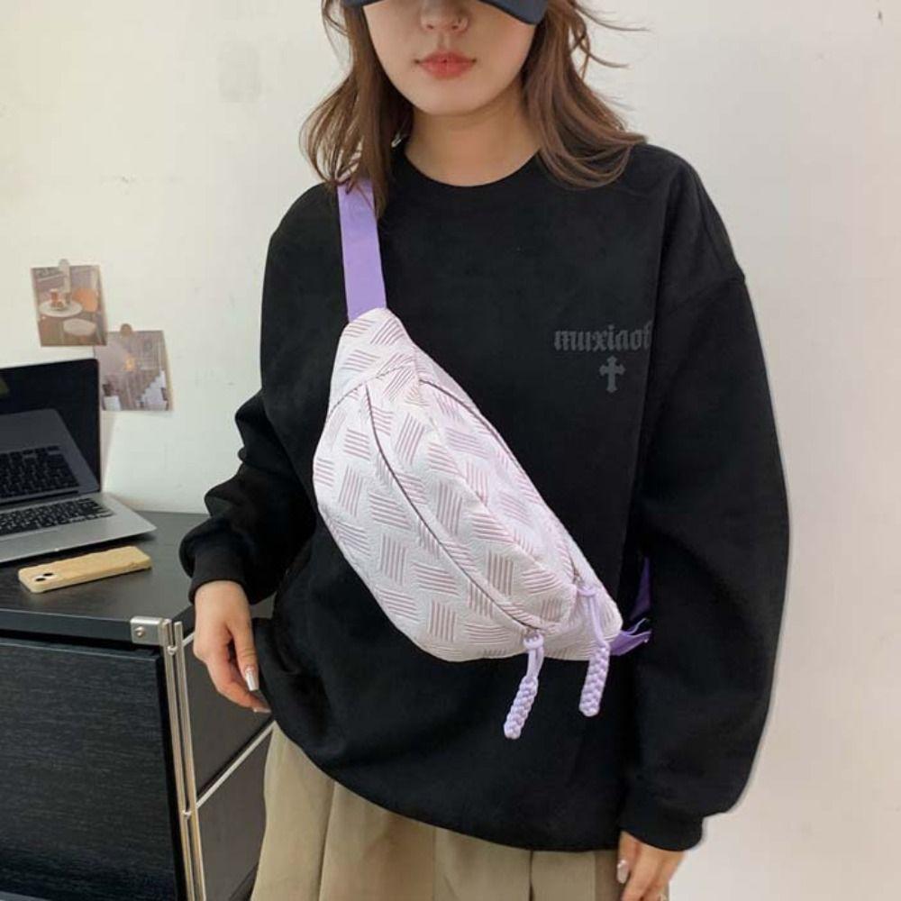 Fanny Packs Strip  Chest Bag Half Moon Bag Crossbody Waist Pack Casual Running Waist Bag  Men