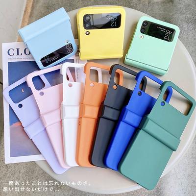Kolor Cukierkowy Ochraniacz Zawiasu Pełna Ochrona Pokrowiec Na Samsung Galaxy Z Flip 4 3 Etui Twarde PC Wstrząsoodporne Tylne Pokrowce
