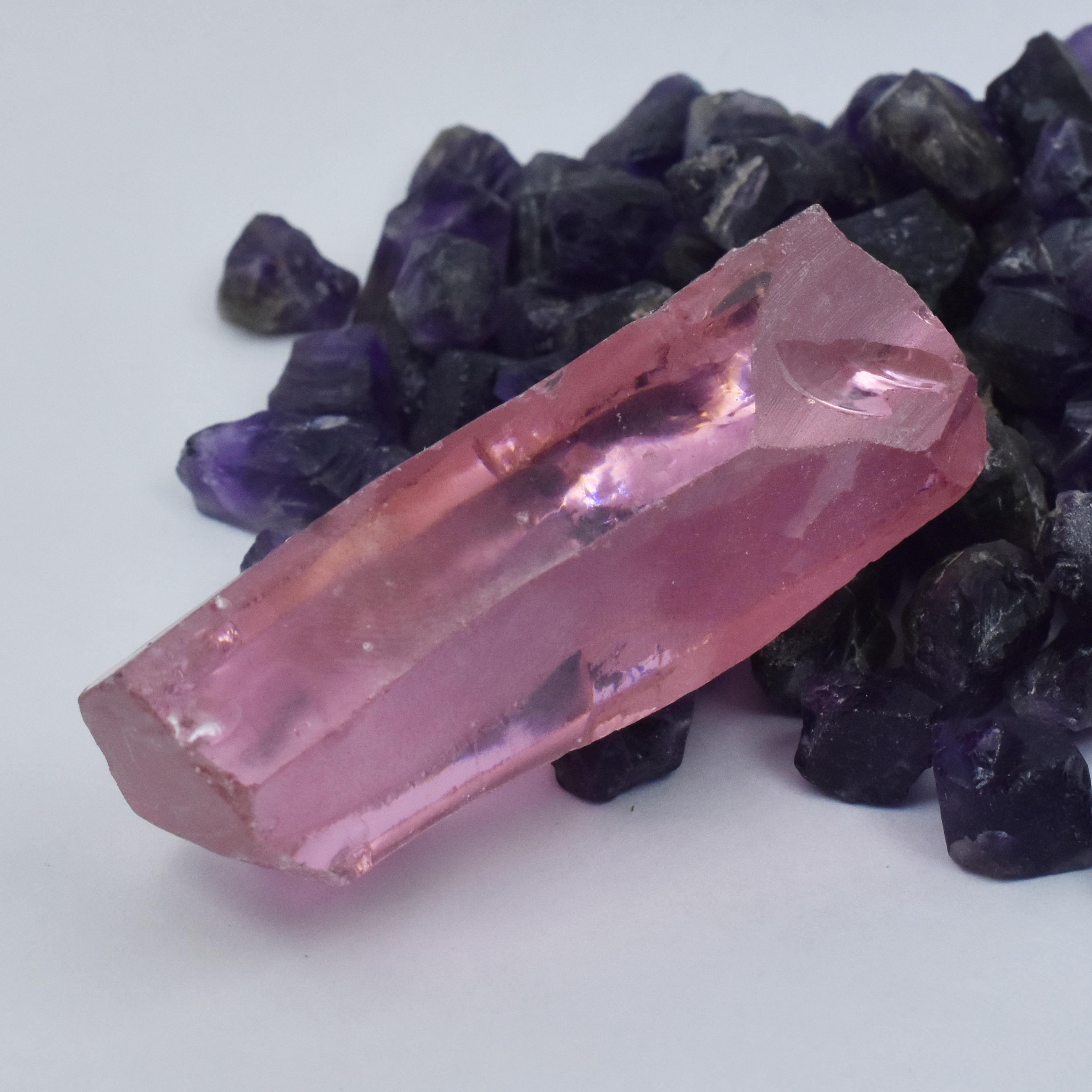 

Pink Sapphire Rough Natural 338.52 Ct Uncut Raw Loose Gemstone CERTIFIED AR-3403-S 61.3 mm approx рожевий
