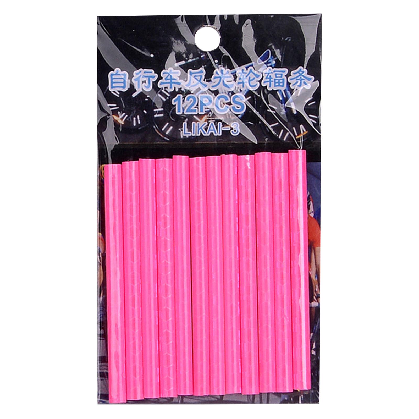 

12 шт., велосипедное колесо, спицы, отражатель, светоотражающее крепление, зажим для трубки, велосипедные полоски One Size розовый