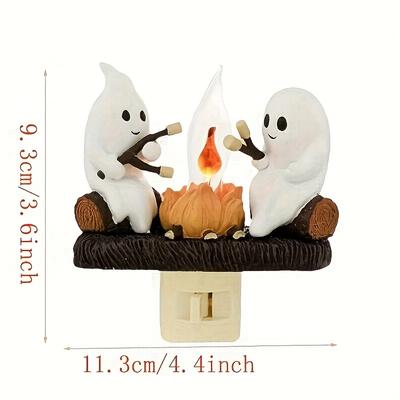 110V 220V Halloween Duch Ognisko migoczące lampka nocna, 3D LED ognisko lampka nocna, Halloween urocza dekoracja wnętrza
