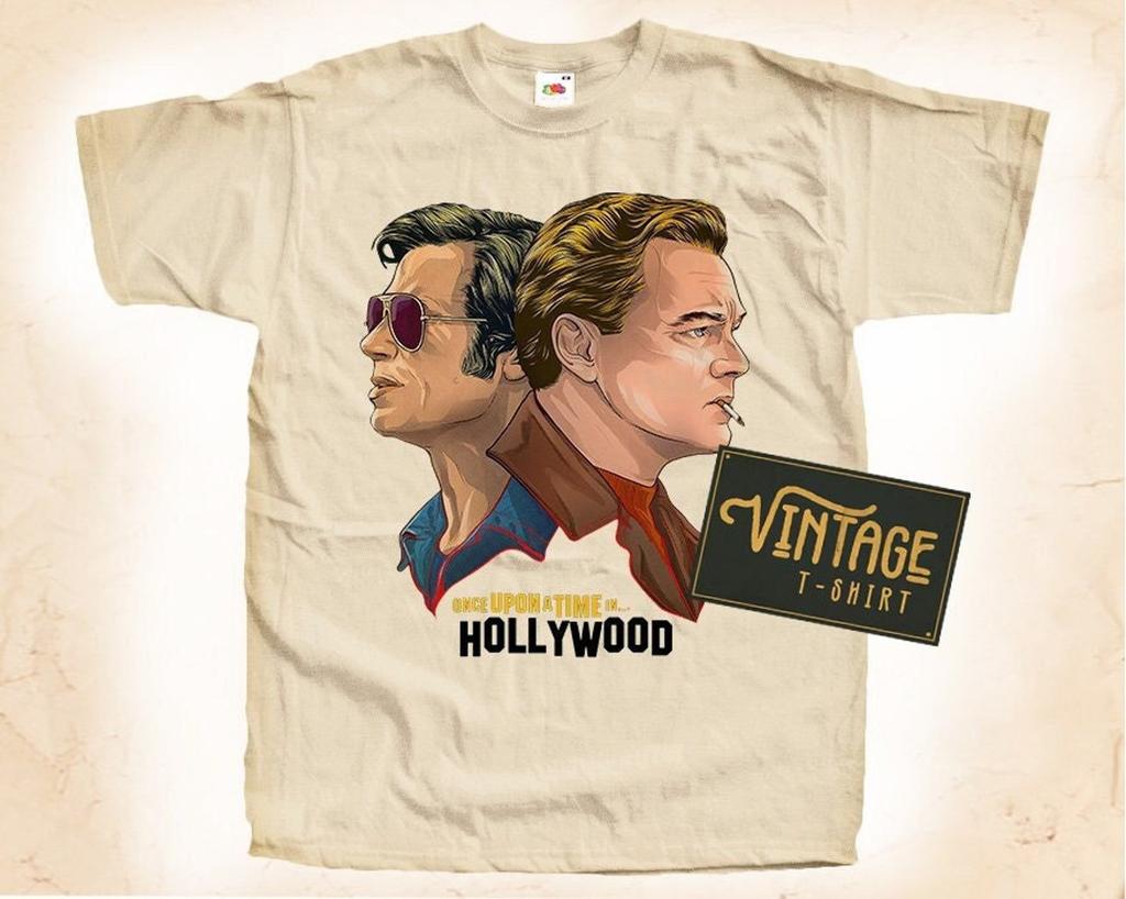 Once Upon a Time In Hollywood V1 T-Shirt Vintage Natural Color Men's T-Shirt DTG Digital Print SIZES S M L XL 2XL 3XL 4XL 5XL