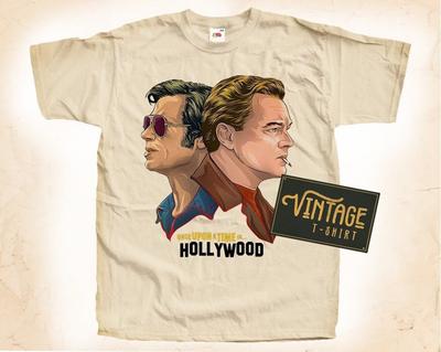 Once Upon a Time In Hollywood V1 T-Shirt Vintage Natural Color Men's T-Shirt DTG Digital Print SIZES S M L XL 2XL 3XL 4XL 5XL