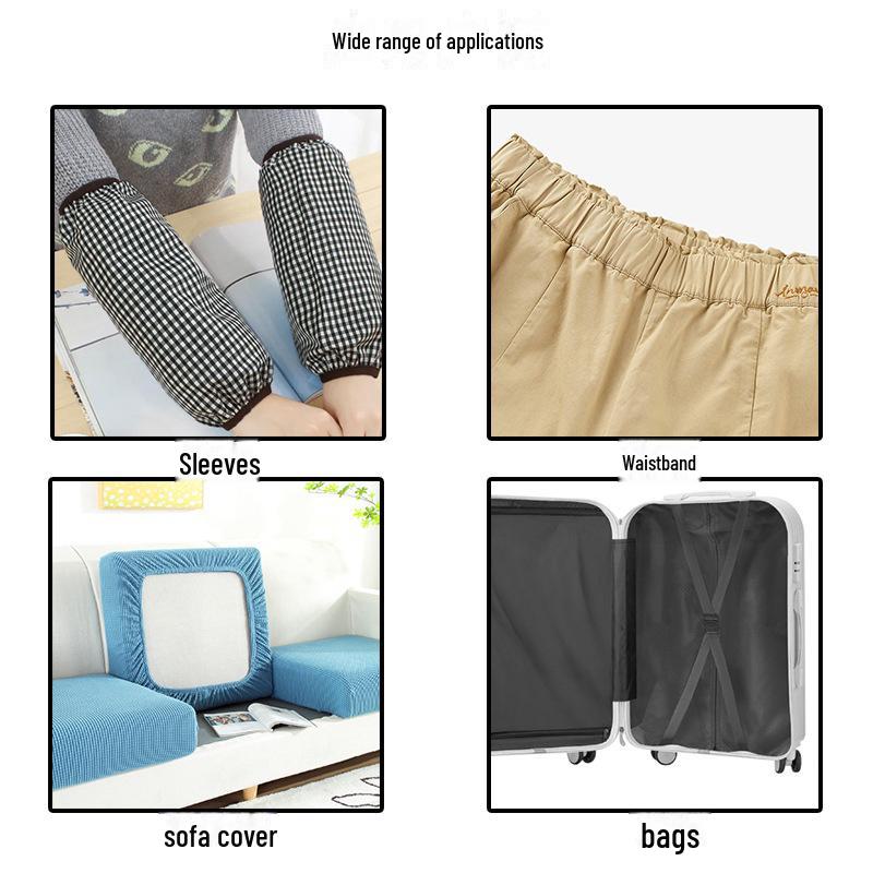 Bandă elastică plată lată groasă - Strat dublu, elasticitate ridicată în alb și negru