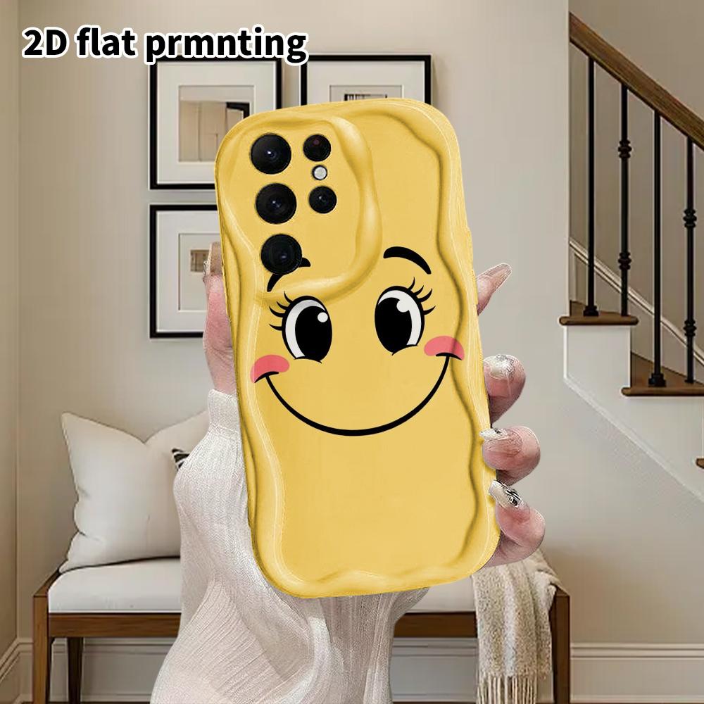 Phone Case: 2D Flat Samsung Galaxy A34 A35 M05 M06 S20 S22 S21 FE Plus 5G Protective Case, Couple Style, Smiling Blush Face, Christmas and Halloween G