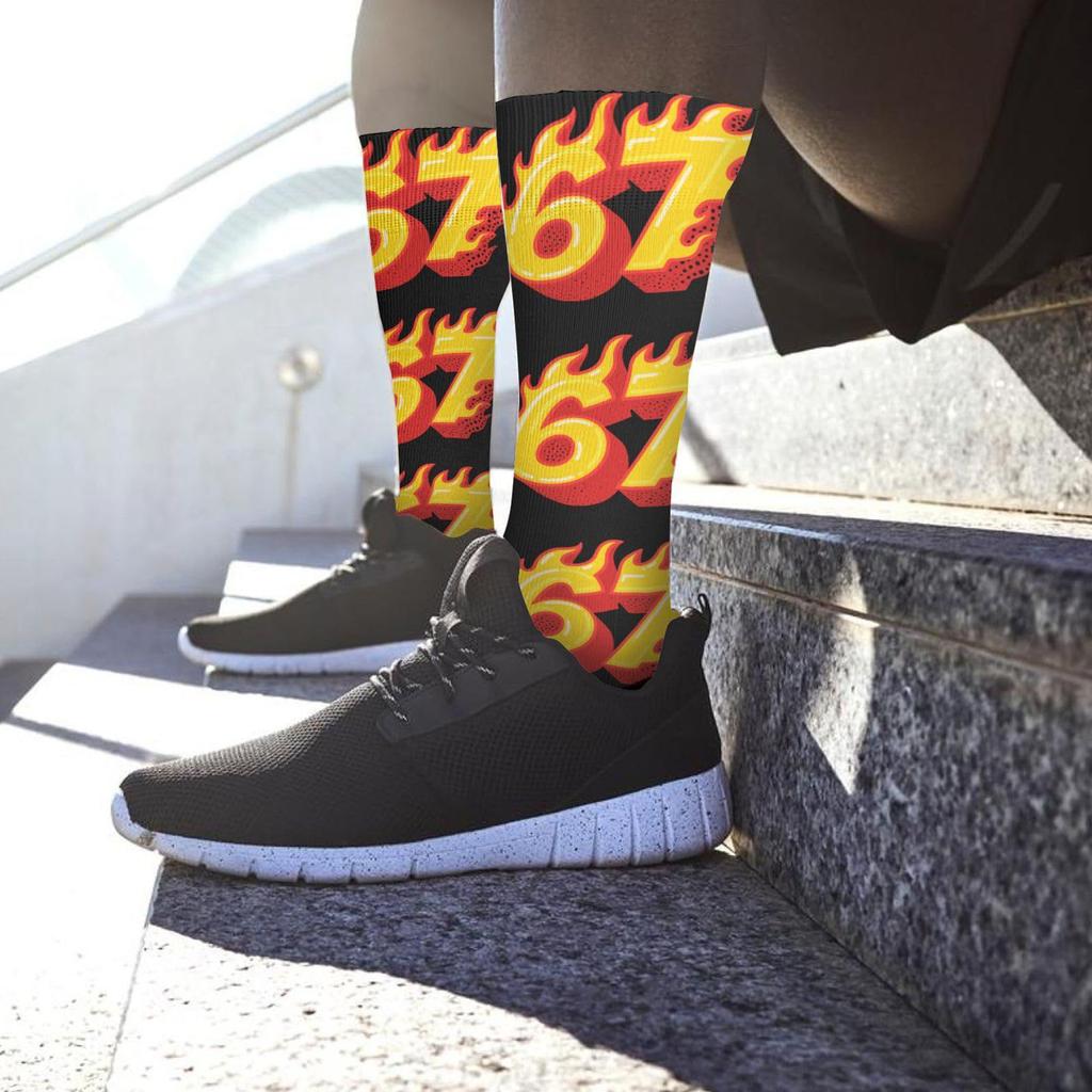 Sports Socks Fun Unisex Funny Apparel Accessories Fun Six Seven Sock For Daily Commuting Walking Outdoor Cycling Skiing Hiking