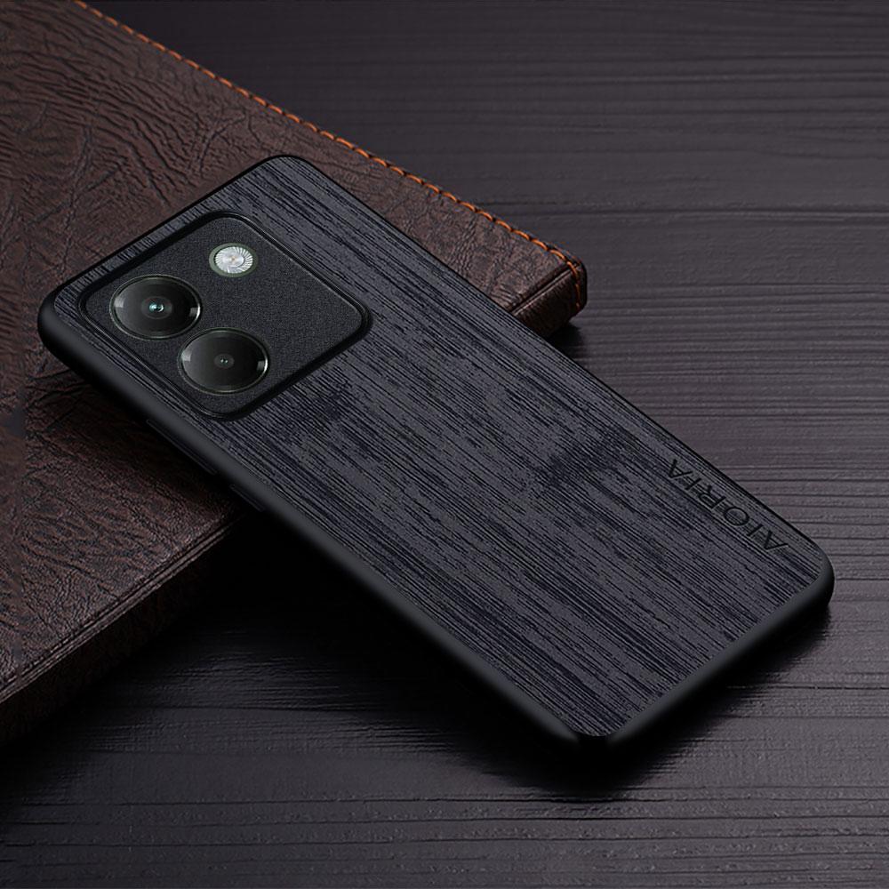 Case for Xiaomi Poco M8 M7 M6 Pro 5G 4G Funda Bamboo Wood Pattern Leather Phone Cover Luxury Coque for Poco M8 Pro Case Capa