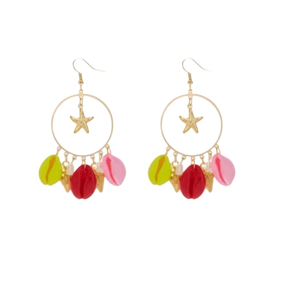 Tassel Starfish Dangle Earrings Bead Drop Earrings Fashion Jewelry Irregular Earrings Party