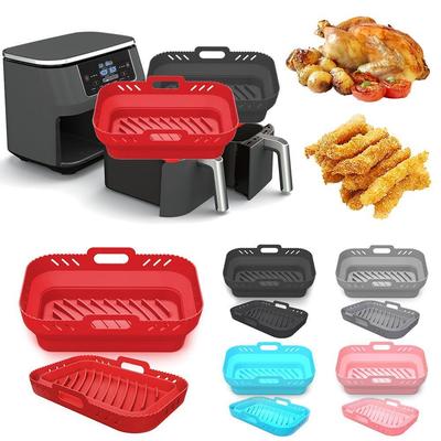 BBQ Platte Heizung Wiederverwendbare Faltbare Silikon Topf Backform Für NINJA Air Fryer